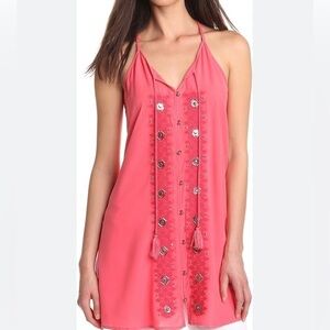 Plenty by Tracy Reese silk flyaway embellished Y2K dress size small